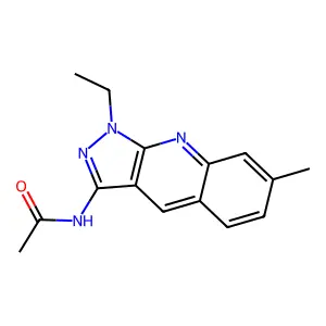N-(1-ethyl-7-methylpyrazolo[3,4-b]quinolin-3-yl)acetamide structure