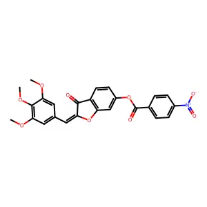 (Z)-3-oxo-2-(3,4,5-trimethoxybenzylidene)-2,3-dihydrobenzofuran-6-yl 4-nitrobenzoate structure