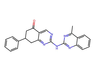 2-[(4-methylquinazolin-2-yl)amino]-7-phenyl-7,8-dihydroquinazolin-5(6H)-one structure