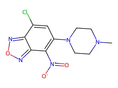 7-Chloro-5-(4-methylpiperazin-1-yl)-4-nitro-2,1,3-benzoxadiazole structure