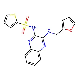 N-[3-(furan-2-ylmethylamino)quinoxalin-2-yl]thiophene-2-sulfonamide structure