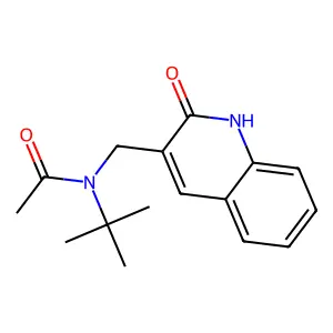 N-tert-butyl-N-[(2-oxo-1H-quinolin-3-yl)methyl]acetamide structure