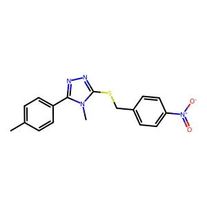 4-Methyl-3-(4-methylphenyl)-5-[(4-nitrophenyl)methylsulfanyl]-1,2,4-triazole structure