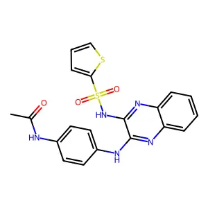 N-(4-((3-(thiophene-2-sulfonamido)quinoxalin-2-yl)amino)phenyl)acetamide structure