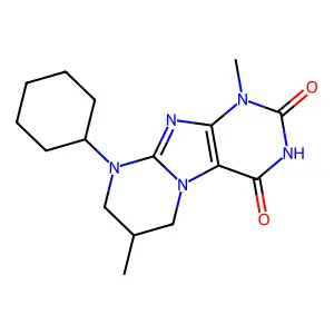 9-cyclohexyl-1,7-dimethyl-7,8-dihydro-6H-purino[7,8-a]pyrimidine-2,4-dione structure