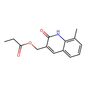 (8-methyl-2-oxo-1H-quinolin-3-yl)methyl propanoate structure