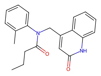 N-(2-methylphenyl)-N-[(2-oxo-1H-quinolin-4-yl)methyl]butanamide structure
