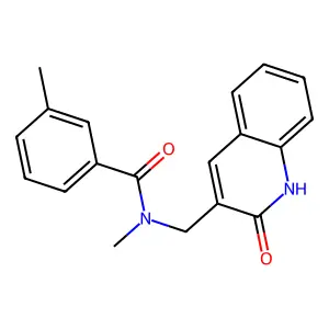 N,3-dimethyl-N-[(2-oxo-1H-quinolin-3-yl)methyl]benzamide structure