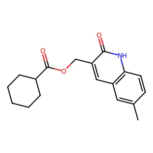 (6-methyl-2-oxo-1H-quinolin-3-yl)methyl cyclohexanecarboxylate structure