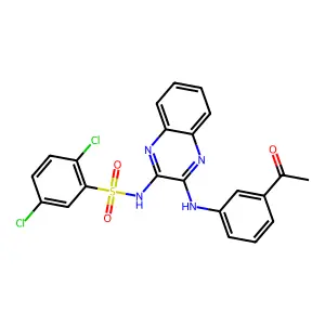 N-{3-[(3-acetylphenyl)amino]quinoxalin-2-yl}-2,5-dichlorobenzenesulfonamide structure