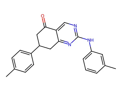 7-(4-methylphenyl)-2-[(3-methylphenyl)amino]-7,8-dihydroquinazolin-5(6H)-one structure