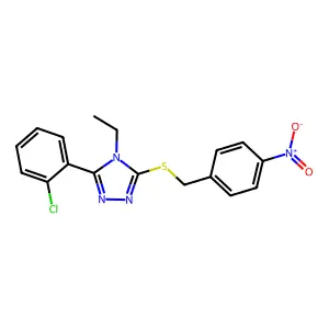 3-(2-Chlorophenyl)-4-ethyl-5-[(4-nitrophenyl)methylsulfanyl]-1,2,4-triazole structure