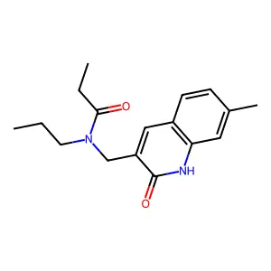 N-[(7-methyl-2-oxo-1H-quinolin-3-yl)methyl]-N-propylpropanamide structure