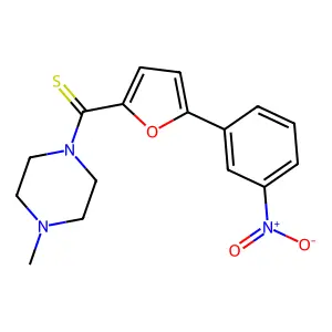 (4-Methylpiperazin-1-yl)-[5-(3-nitrophenyl)furan-2-yl]methanethione structure