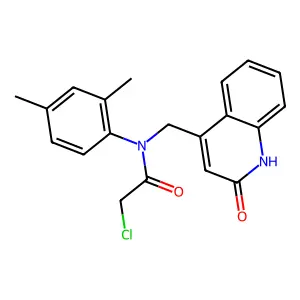 2-chloro-N-(2,4-dimethylphenyl)-N-[(2-oxo-1H-quinolin-4-yl)methyl]acetamide structure
