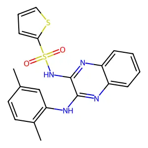N-(3-((2,5-dimethylphenyl)amino)quinoxalin-2-yl)thiophene-2-sulfonamide structure