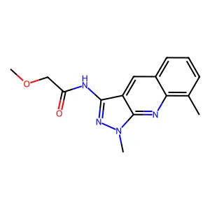 N-(1,8-dimethylpyrazolo[3,4-b]quinolin-3-yl)-2-methoxyacetamide structure