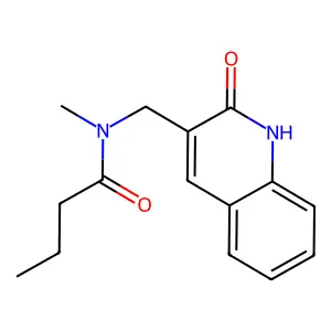 N-methyl-N-[(2-oxo-1H-quinolin-3-yl)methyl]butanamide structure