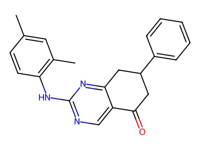 2-[(2,4-dimethylphenyl)amino]-7-phenyl-7,8-dihydroquinazolin-5(6H)-one structure