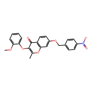 3-(2-Methoxyphenoxy)-2-methyl-7-[(4-nitrophenyl)methoxy]chromen-4-one structure