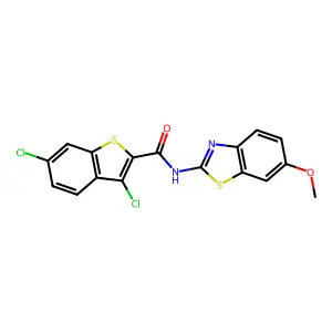 3,6-dichloro-N-(6-methoxy-1,3-benzothiazol-2-yl)-1-benzothiophene-2-carboxamide structure
