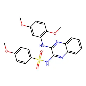 N-{3-[(2,5-dimethoxyphenyl)amino]quinoxalin-2-yl}-4-methoxybenzenesulfonamide structure