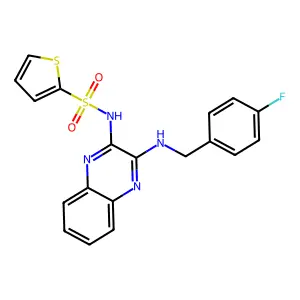 N-(3-((4-fluorobenzyl)amino)quinoxalin-2-yl)thiophene-2-sulfonamide structure