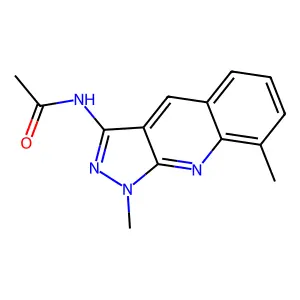 N-(1,8-dimethylpyrazolo[3,4-b]quinolin-3-yl)acetamide structure