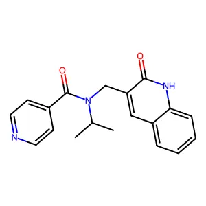 N-[(2-oxo-1H-quinolin-3-yl)methyl]-N-propan-2-ylpyridine-4-carboxamide structure