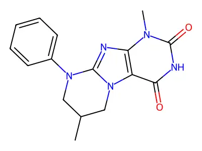 1,7-dimethyl-9-phenyl-7,8-dihydro-6H-purino[7,8-a]pyrimidine-2,4-dione structure