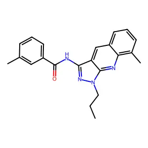 3-methyl-N-(8-methyl-1-propyl-1H-pyrazolo[3,4-b]quinolin-3-yl)benzamide structure