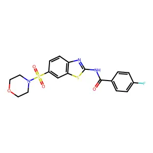 4-fluoro-N-(6-(morpholinosulfonyl)benzo[d]thiazol-2-yl)benzamide structure