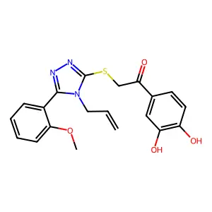 1-(3,4-dihydroxyphenyl)-2-[[5-(2-methoxyphenyl)-4-prop-2-enyl-1,2,4-triazol-3-yl]sulfanyl]ethanone structure