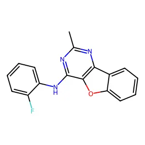 N-(2-fluorophenyl)-2-methyl-[1]benzofuro[3,2-d]pyrimidin-4-amine structure