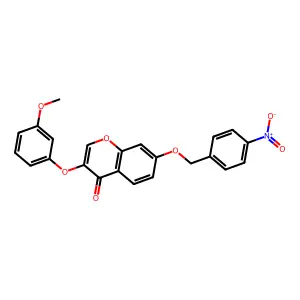 3-(3-Methoxyphenoxy)-7-[(4-nitrophenyl)methoxy]chromen-4-one structure