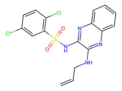 N-(3-(allylamino)quinoxalin-2-yl)-2,5-dichlorobenzenesulfonamide structure