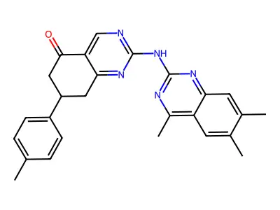 7-(4-methylphenyl)-2-[(4,6,7-trimethylquinazolin-2-yl)amino]-7,8-dihydroquinazolin-5(6H)-one structure