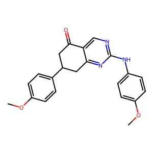 7-(4-methoxyphenyl)-2-[(4-methoxyphenyl)amino]-7,8-dihydroquinazolin-5(6H)-one structure
