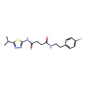 N1-(4-chlorophenethyl)-N4-(5-isopropyl-1,3,4-thiadiazol-2-yl)succinamide structure