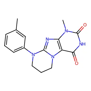 1-methyl-9-(3-methylphenyl)-7,8-dihydro-6H-purino[7,8-a]pyrimidine-2,4-dione structure