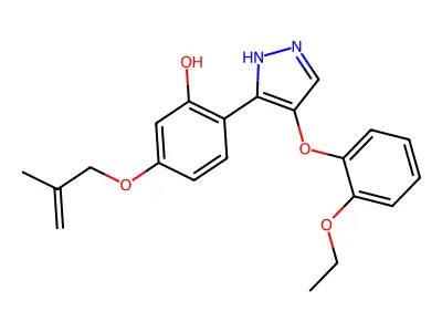 2-(4-(2-ethoxyphenoxy)-1H-pyrazol-3-yl)-5-((2-methylallyl)oxy)phenol structure
