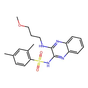N-[3-(3-methoxypropylamino)quinoxalin-2-yl]-2,4-dimethylbenzenesulfonamide structure