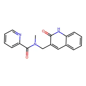 N-methyl-N-[(2-oxo-1H-quinolin-3-yl)methyl]pyridine-2-carboxamide structure