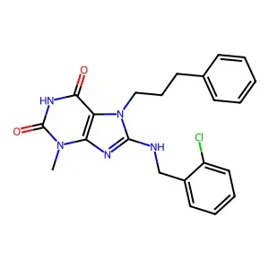 8-[(2-Chlorophenyl)methylamino]-3-methyl-7-(3-phenylpropyl)purine-2,6-dione structure