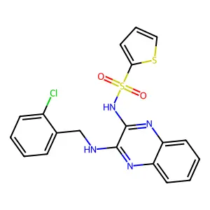 N-(3-((2-chlorobenzyl)amino)quinoxalin-2-yl)thiophene-2-sulfonamide structure