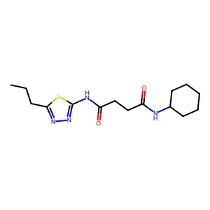 N-cyclohexyl-N'-(5-propyl-1,3,4-thiadiazol-2-yl)butanediamide structure