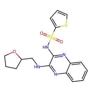 N-[3-(oxolan-2-ylmethylamino)quinoxalin-2-yl]thiophene-2-sulfonamide structure