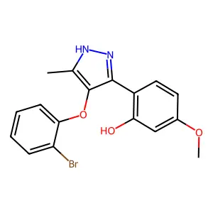 2-(4-(2-bromophenoxy)-5-methyl-1H-pyrazol-3-yl)-5-methoxyphenol structure
