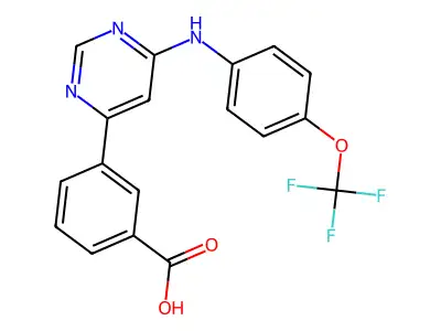 3-[6-(4-Trifluoromethoxy-phenylamino)-pyrimidin-4-yl]-benzoic acid structure