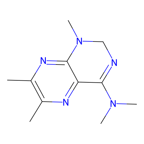 N,N,1,6,7-pentamethyl-2H-pteridin-4-amine structure